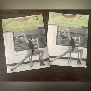 NEW Capezio Tan Ultra Soft Transition BODY Tight, clear adjustable straps, L/XL